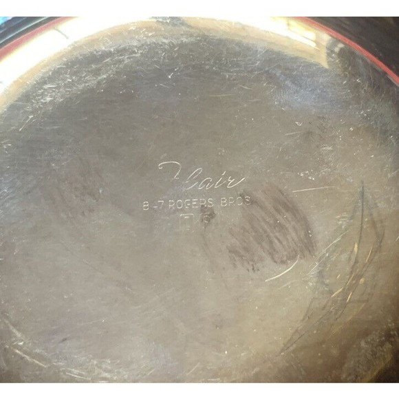 Flair 1847 Rogers Bros IS Tear Drop Silver Plate Trinket Dish Plate VINTAGE - Picture 4 of 5